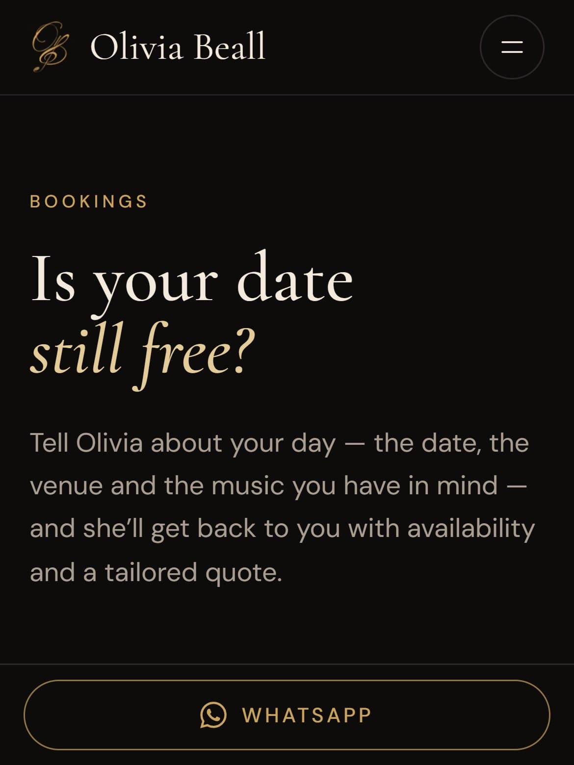 Olivia · booking